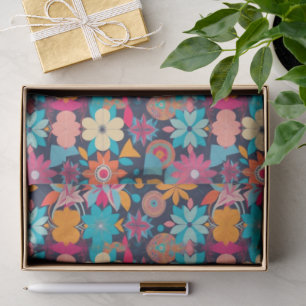 1960s Floral and Geometric Tissue Paper