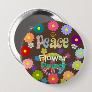 1960s Flower Power 10 Cm Round Badge