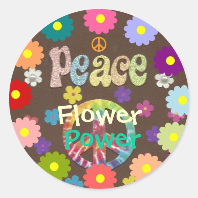 1960s: Flower Power and Peace sticker (Front)