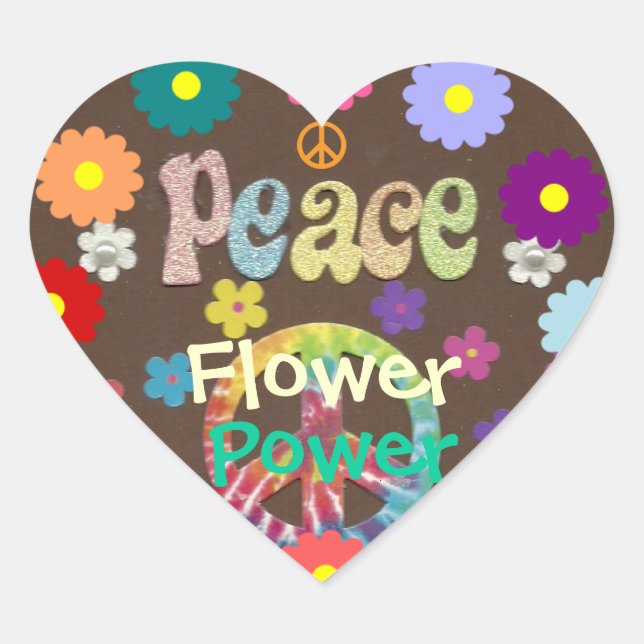 1960s: Flower Power and Peace sticker (Front)