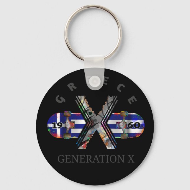 1960's Generation X Greece Skateboard Key Ring (Front)