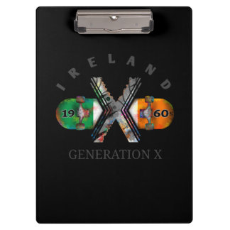 1960s Generation X Ireland Skateboard Clipboard
