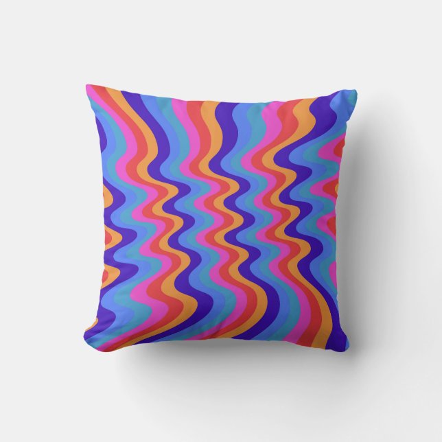 1960s Hippie Trippy Retro Wallpaper Cushion (Front)