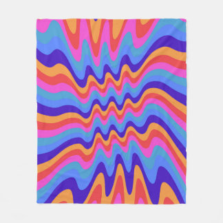 1960s Hippie Trippy Retro Wallpaper Fleece Blanket