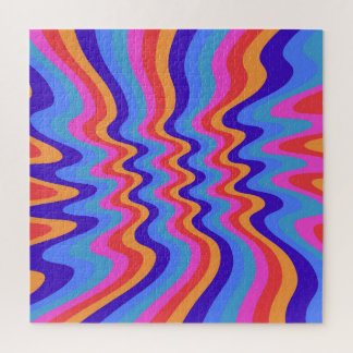 1960s Hippie Trippy Retro Wallpaper Jigsaw Puzzle