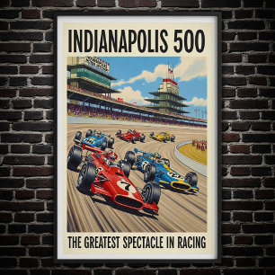 1960s Indianapolis 500 Vintage Wall Poster