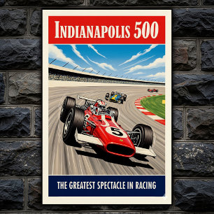 1960s Indianapolis 500 Vintage Wall Poster