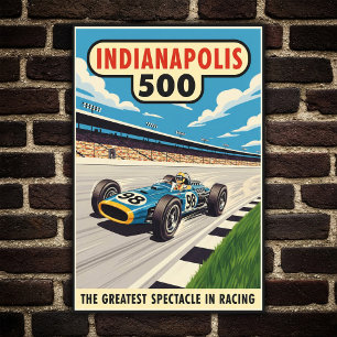 1960s Indianapolis 500 Vintage Wall Poster