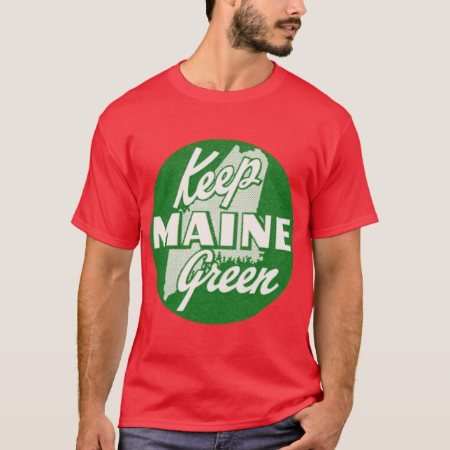 1960s Keep Maine Green T-Shirt (Front)