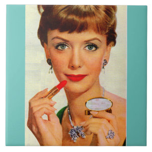 1960s lipstick lady tile