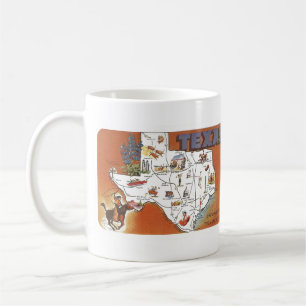 1960s Lone Star State Postcard TX Coffee Mug