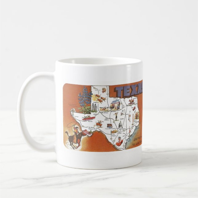 1960s Lone Star State Postcard TX Coffee Mug (Left)