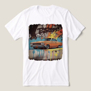 1960s Lowrider in Graffiti Fire Wall Art Style Tri-Blend Shirt