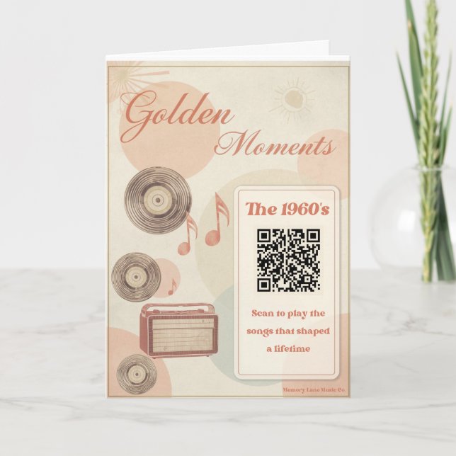 1960s Memory Care Visit Cards with Music QR Code (Front)