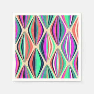 1960s Mid Century Modern Colourful pattern  Napkin