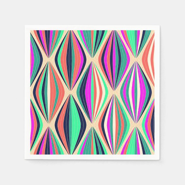 1960s Mid Century Modern Colourful pattern  Napkin (Front)