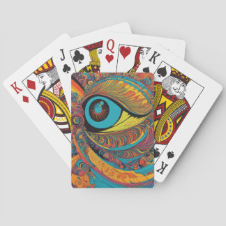 1960s Psychedelic Horror Vacui Art Pattern Playing Cards