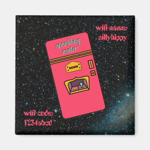 1960s retro refrigerator in space magnet