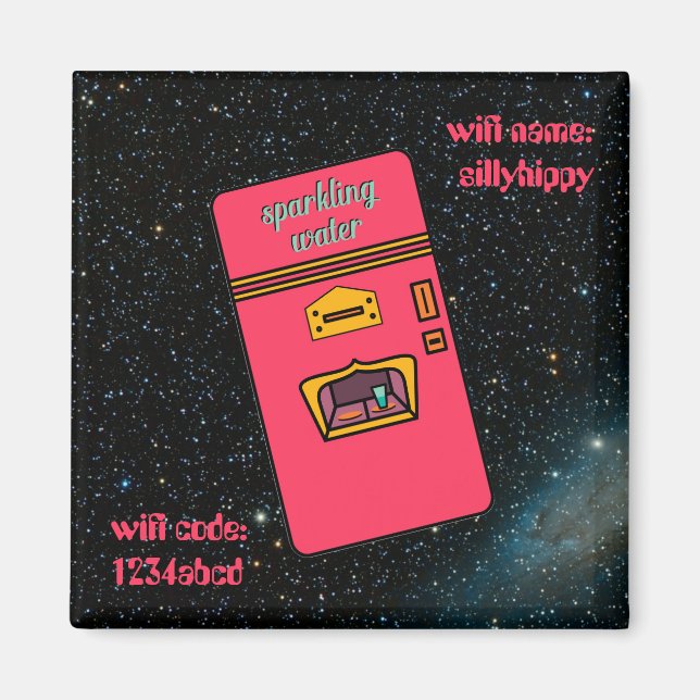 1960s retro refrigerator in space magnet (Front)