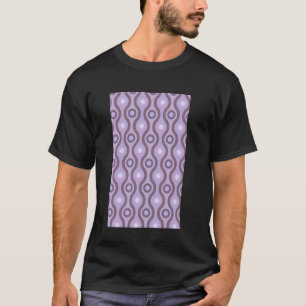 1960's RETRO WAVE AND CIRCLE PATTERN LAVENDER AND  T-Shirt