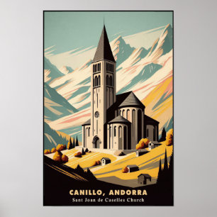 1960s Sant Joan de Caselles Church Travel Poster