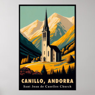 1960s Sant Joan de Caselles Church Travel Poster