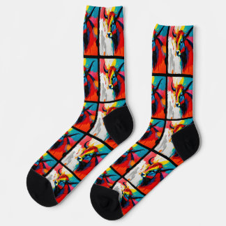 1960's Style Groovy Abstract Bull Socks