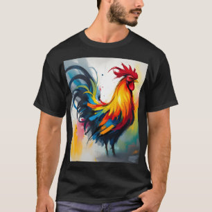 1960's Style Groovy Abstract Rooster T-Shirt