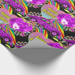 1960's Theme Groovy Girl Party Birthday Wrapping Paper