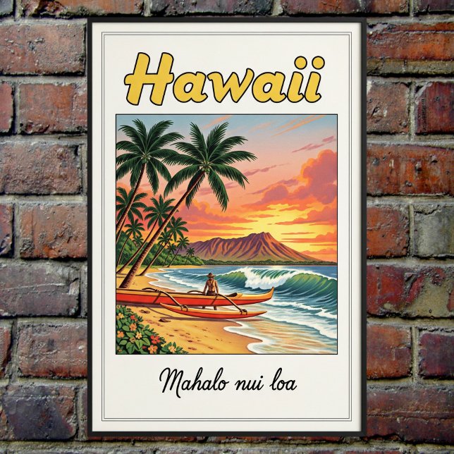 1960s Vintage Hawaiian Travel Poster (Creator Uploaded)