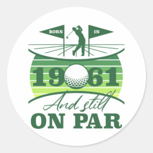 1961 60th Birthday Golf Lover Classic Round Sticker