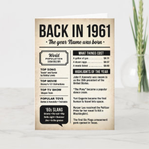 1961 Back in the Day, 65th Birthday Card