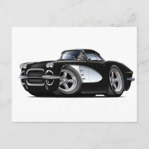 1961 Corvette Black Car Postcard