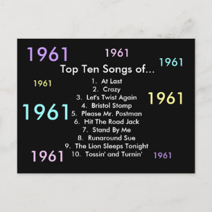 1961 Songs Postcard