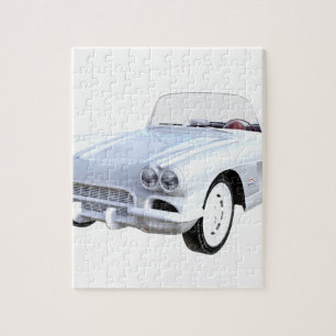 1961 White Corvette Jigsaw Puzzle