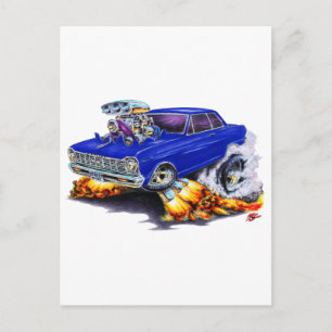 1962-65 Nova Dark Blue Car Postcard