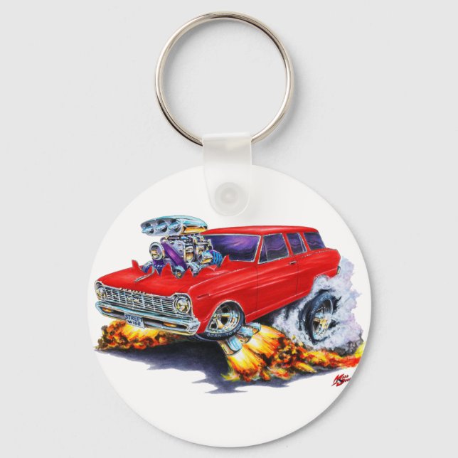 1962-65 Nova Red Wagon Key Ring (Front)