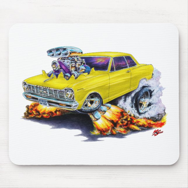 1962-65 Nova Yellow Car Mouse Pad (Front)