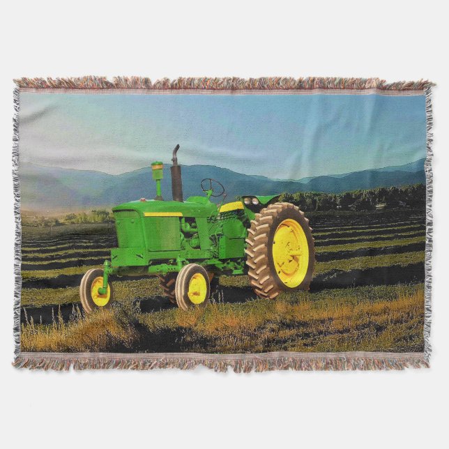 1962 Big Green Tractor Cosy Throw Blanket (Front)