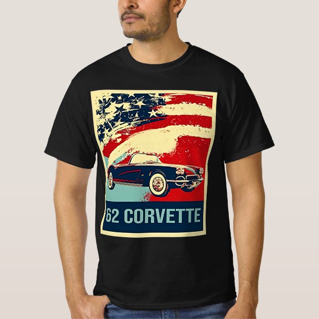 1962 C1 Corvette Pop Art Style T Shirt (Front)