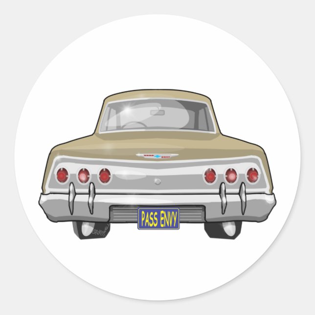 1962 Chevrolet Impala Classic Round Sticker (Front)
