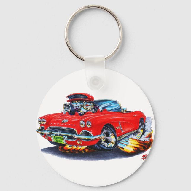 1962 Corvette Red Convertible Key Ring (Front)