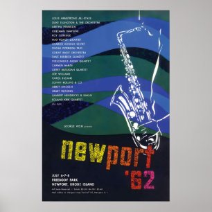 1962 Newport Jazz Festival jazz poster - Rhode