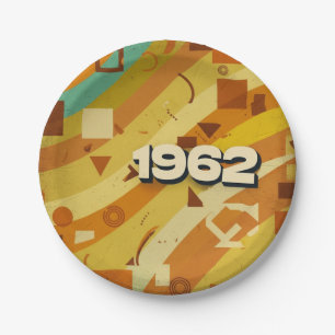 1962 - Retro Vintage 60s Geometric Design - Paper Plate