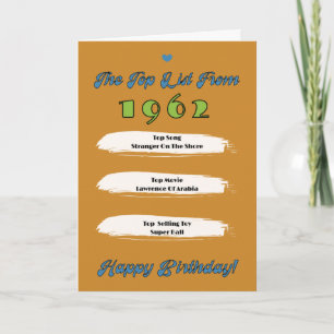 1962 Top List Birthday Card