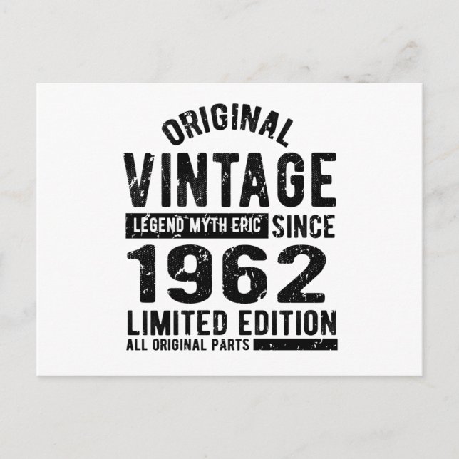 1962 Vintage Birthday Postcard (Front)