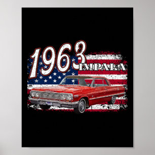 1963 63 Impala Lowrider Ss 4th Of July American  Poster
