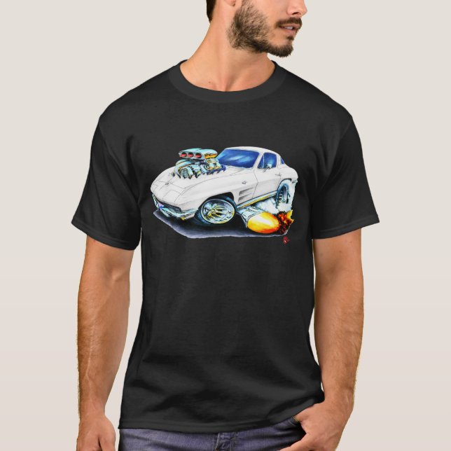 1963-64 Corvette White Car T-Shirt (Front)