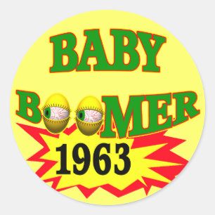 1963 Baby Boomer Classic Round Sticker