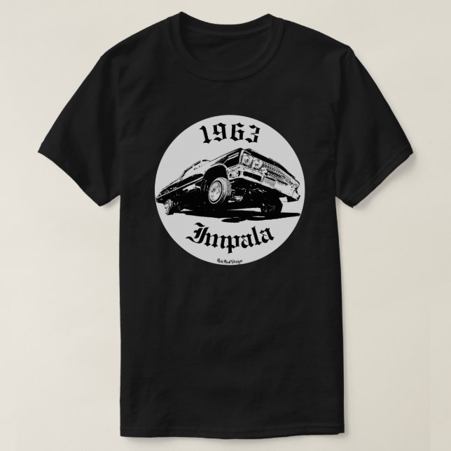 1963 Chevrolet Impala Lowrider Chevy Low Rider Car T-Shirt (Design Front)